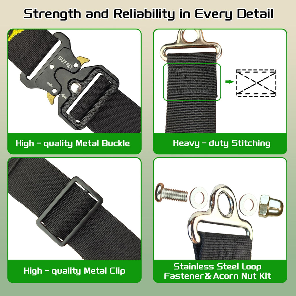 Bear Proof Trash Can Locks,Universal Animal-Proof Garbage Can Lid Straps Against Raccoons and Wildlife,Adjustable Heavy Duty Security Strap for 28-96 Gallon Outdoor Bins (2 PCS)