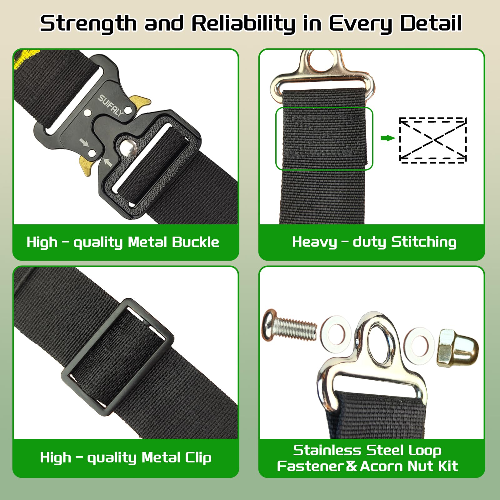 Bear Proof Trash Can Locks,Universal Animal-Proof Garbage Can Lid Straps Against Raccoons and Wildlife,Adjustable Heavy Duty Security Strap for 28-96 Gallon Outdoor Bins (2 PCS)