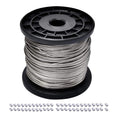 Little World 1/16 Wire Rope, 304 Stainless Steel Wire Cable, 7x7 Strand Core, 328FT Length Aircraft Cable, 368 lbs Breaking Strength with 100 Pcs Aluminum Crimping Sleeves