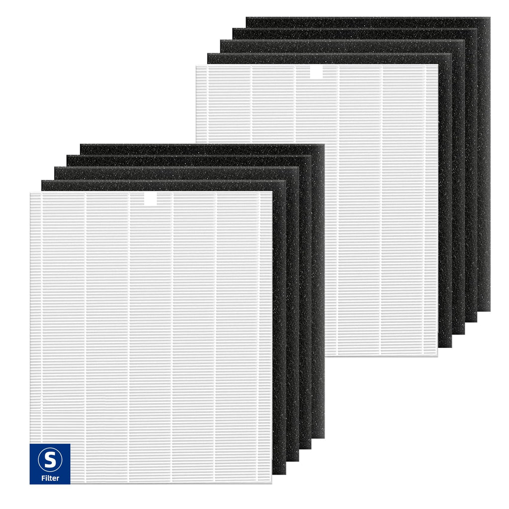 C545 Replacement Filter S Compatible with Winix C545, B151, P150, 9300 Air Purifier - 2 Air Filters + 8 Activated Carbon Pre-Filters - Compare to Part # 1712-0096-00, 2522-0058-00
