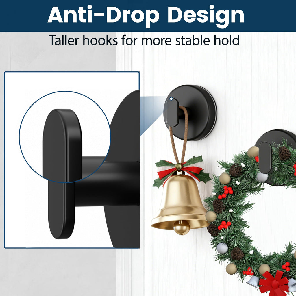 Suction Cup Hooks for Shower: 15 LB Strong Wall Hanger for Bathroom, Front Door, Glass, Window, RV, Holder for Towel, Christmas Wreath, Coat, Loofah, Waterproof & Reusable, Matt Black 4 Pack