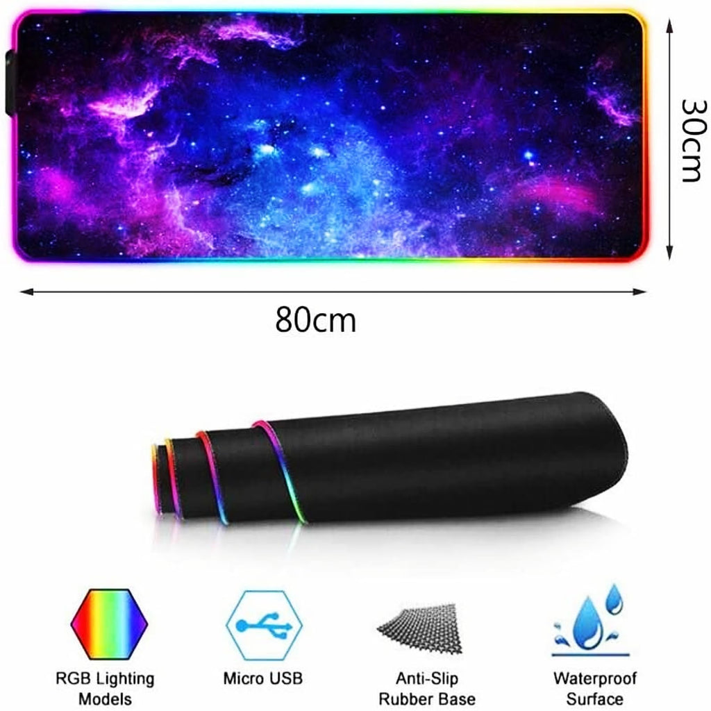 TEKXDD RGB Gaming Mouse Pad - Mousepad, XXL Extended 12 LED Modes Mouse Desk Pad 31.5X 11.8inch, Non-Slip Rubber Base, Desk Mat Mousepad for Computers, PC, Laptop and Office