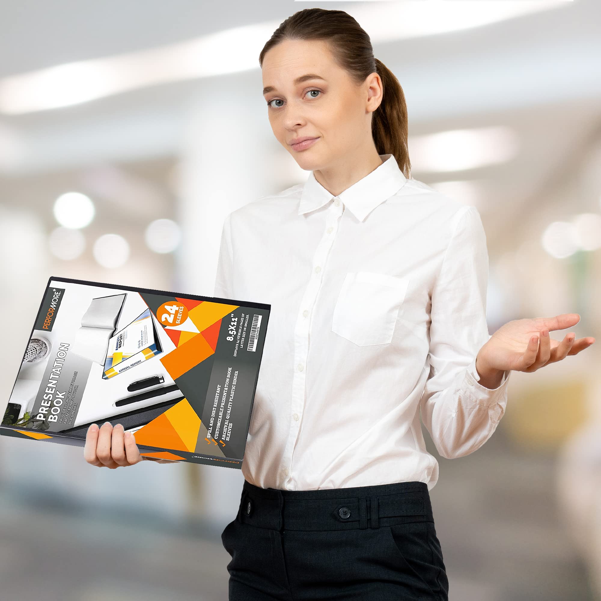 2 Pack of Presentation Folder, 24 Pocket Presentation Display Book (Black) with Plastic Sleeves, 48 Pages Capacity for 8.5" X 11" Sheet Size Paper, Portfolio and Sheet Protector Binder