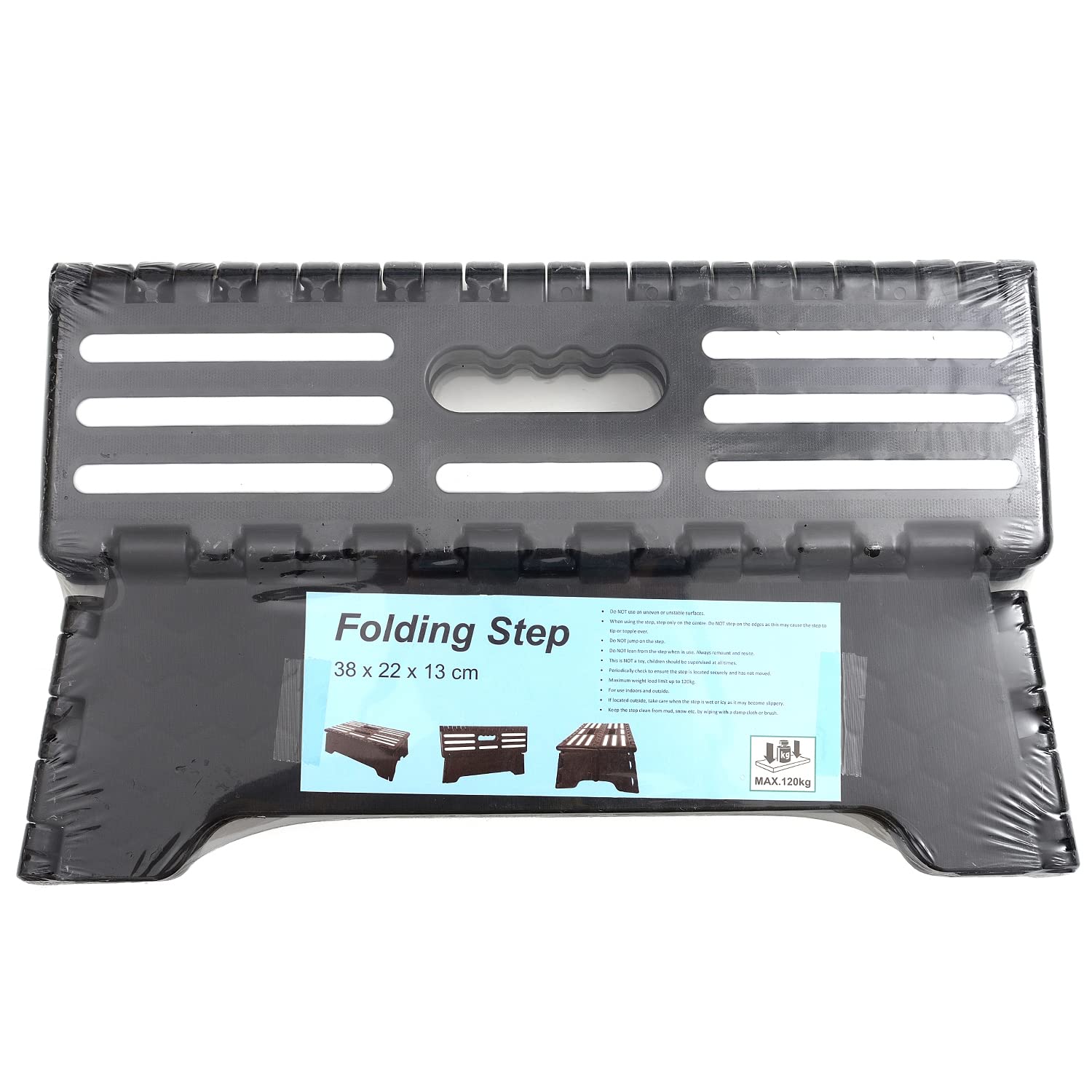 Portable Folding Step Stool, 5 inch Lightweight Anti-Skid Stepping Stool, Non-Slip Textured Grip Surface for Adults Seniors at Home, Kitchen, Bathroom, Bedroom, Closet, Holds Up to 300 Pounds Black