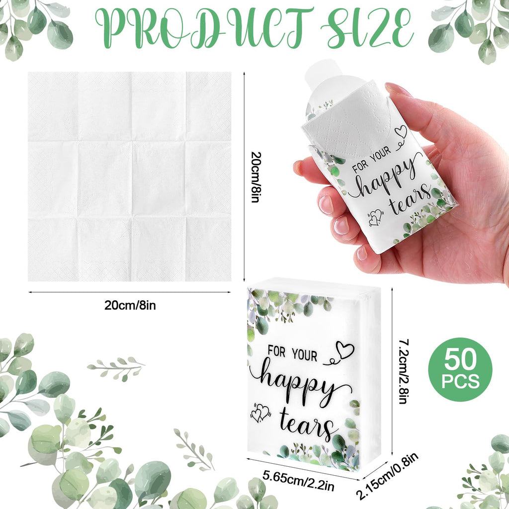 Haiabei 50-Pack Wedding Facial Tissues Items for Welcome Bags for Your Happy Tears Flower Pocket Mini Tissues 4 Ply Travel Size Bulk Individual Tissue Packs Stuffers Gift Bride Groom Mother Guests