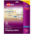 Matte Clear Full Sheet Shipping Labels, Inkjet, 8-1/2" x 11"