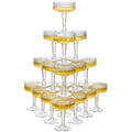 Houmury 20 Pcs 7oz Plastic Champagne Glasses Unbreakable Plastic Martini Glasses Flutes Reusable Clear Acrylic Coupe Drinkware for Wedding Birthday Party (20, Clear)