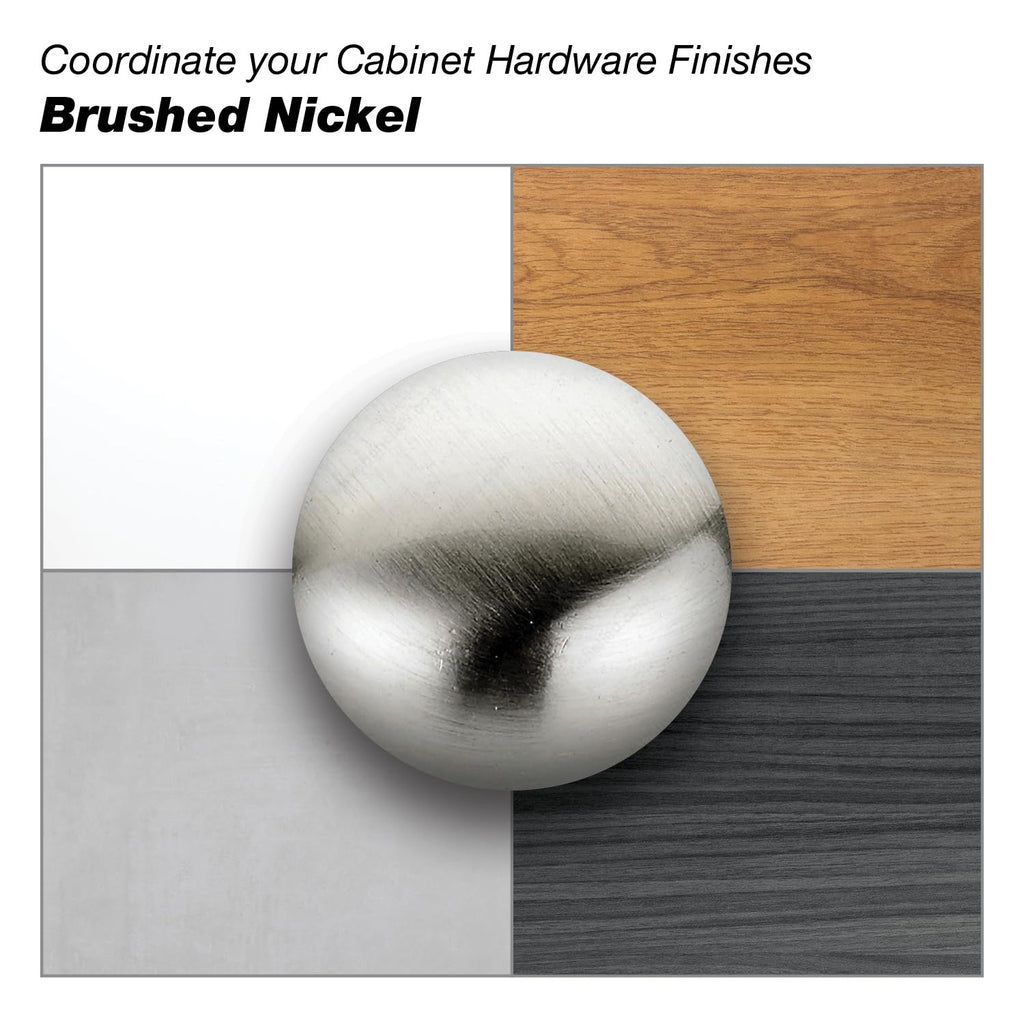 Richelieu Hardware DP9041195 (10-Pack) Copperfield Collection 1 3/16-inch (30 mm) Brushed Nickel Modern Cabinet and Drawer Knob for Kitchen, Bathroom, and Furniture