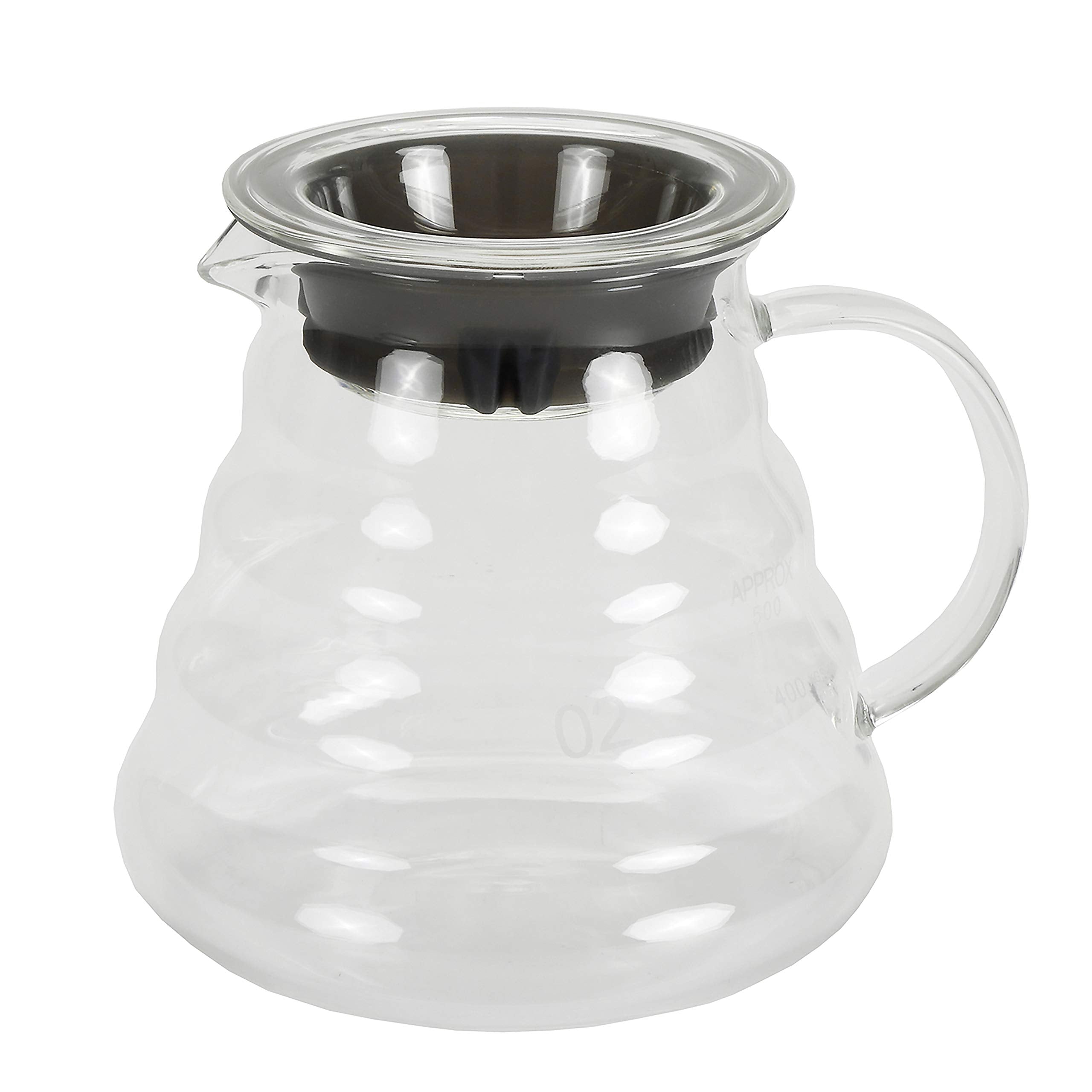 Cedilis Clear Glass Coffee Server, 20oz (600ml) Borosilicate Glass Range Coffee Carafe, Heat Resistant Coffee Pot for Brewing Coffee, Tea
