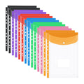 Plastic File Folders,Plastic Wallets Folder,14 Pack Plastic Wallets A4 Expandable Punched Pockets,A4 Folders Wallets Plastic Document Files Popper Wallets with Button Closure and Label Pocket,7 Colors