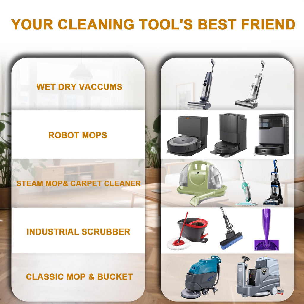 Concentrated Floor Cleaning Solution for All Robot Vaccum and Mop, Wet Dry Vacuums Compatible with Eufy, Roborock, Roomba, Tineco, Shark, 29.76 fl oz Dilution Ratio 1:200 Same Ratio as Original