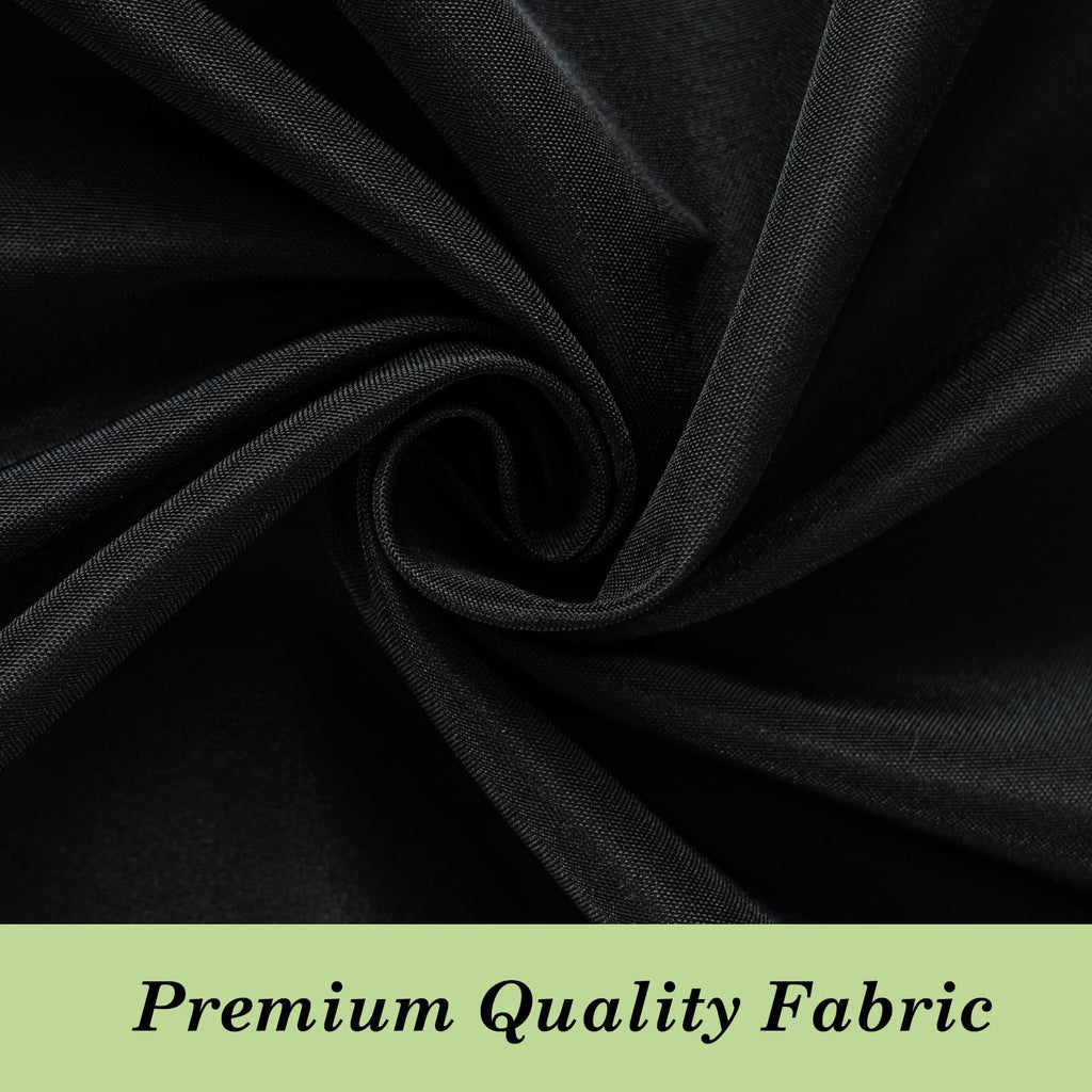 2 Pack Black Tablecloth Fitted Table Clothes for 6 Foot Rectangle Tables - Water Resistant Washable Fabric Polyester Rectangle Table Cover for Wedding Uses（72L x 30W x 30H Inches, Black）