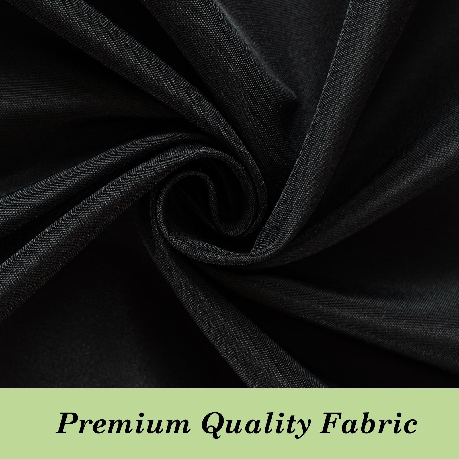 2 Pack Black Tablecloth Fitted Table Clothes for 6 Foot Rectangle Tables - Water Resistant Washable Fabric Polyester Rectangle Table Cover for Wedding Uses（72L x 30W x 30H Inches, Black）