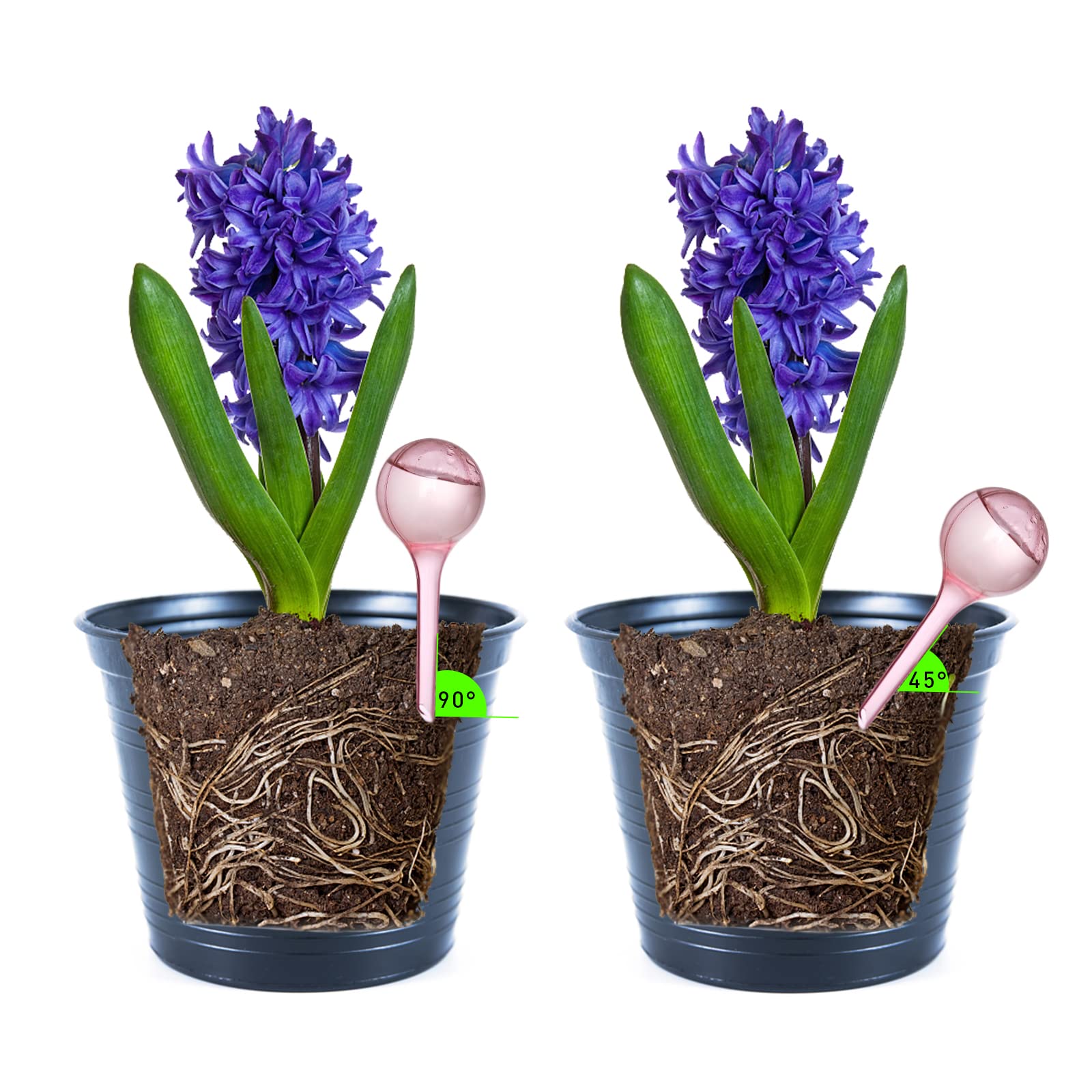 Yopay 12 Pieces Plant Watering Bulbs, Automatic Self-Watering Globes Tools Set, Indoor Plastic Balls Vacation Houseplant Garden Waterer Flower Water Device Drip for Plant, Blue, Yellow, Pink