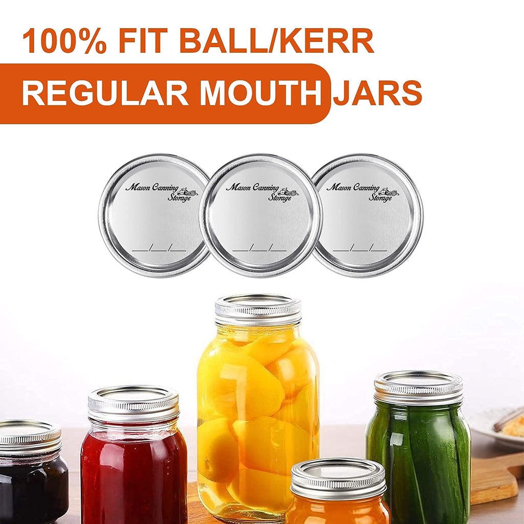 Regular Mouth Mason Jar Lids, 100 Count - 70MM Canning Lids, Ball Jar Lids, 100% Fit & Airtight Leak Proof Canning Lids for Ball Kerr Jars, Food Grade Material