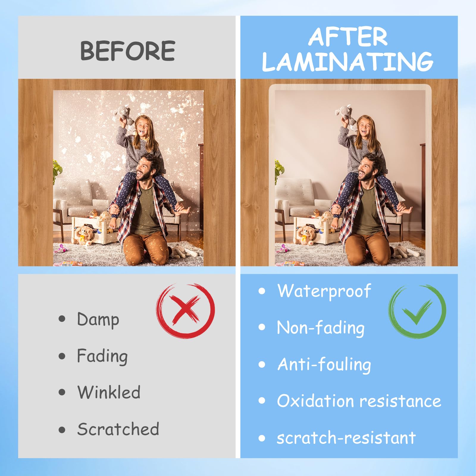InpourPack 3 Mil Laminating Sheet, Clear Thermal Laminating Pouches Letter Size Plastic Laminator Sheets 9 x 11.5 Inch (3 mil / 200 pcs)
