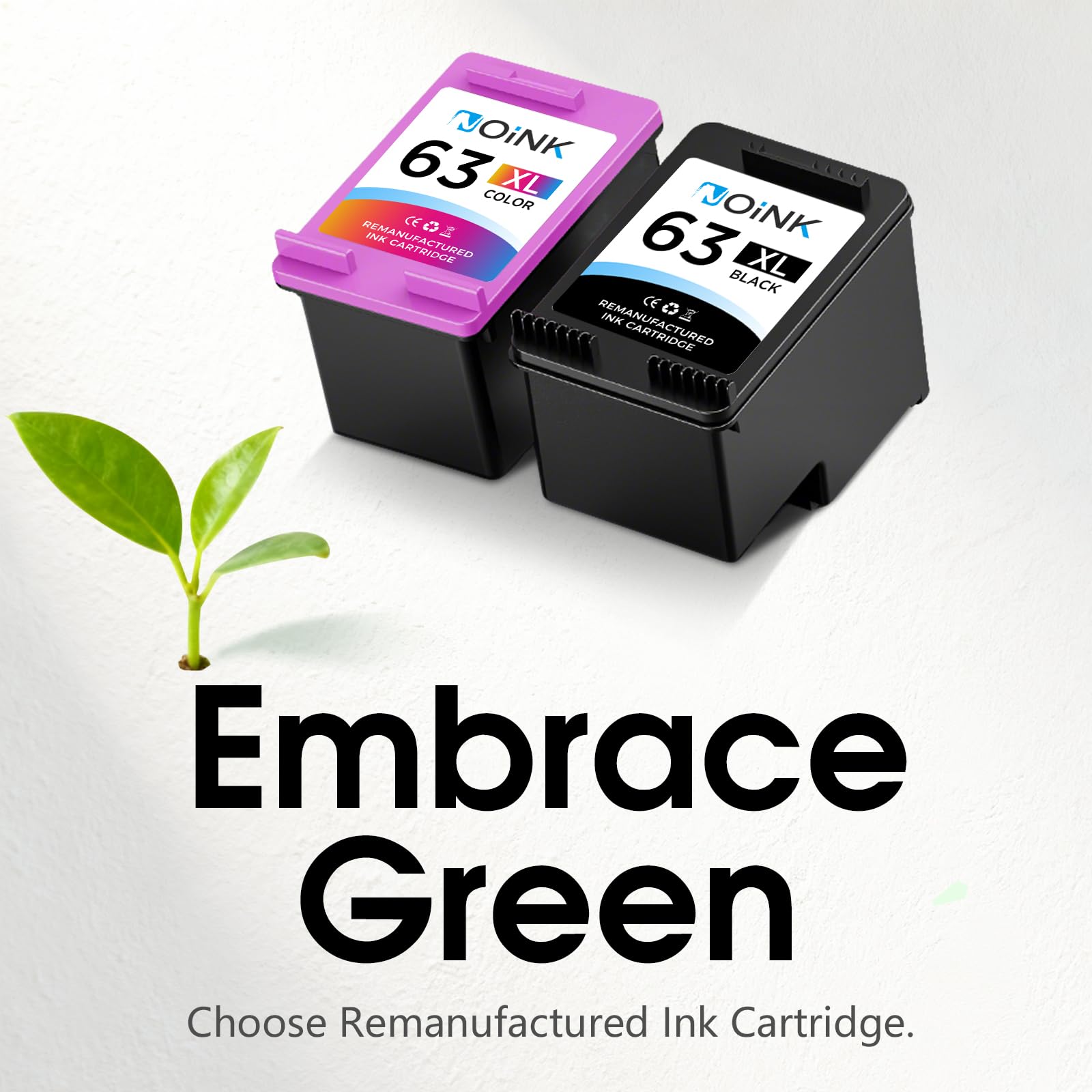 63XL Ink Cartridges Black and Color Combo Pack High Yield Replacement for HP 63XL,Compatible with HP OfficeJet, Envy & DeskJet Printers, OfficeJet 3830 Envy 4520 DeskJet 3630,1Black 1Tri-Color