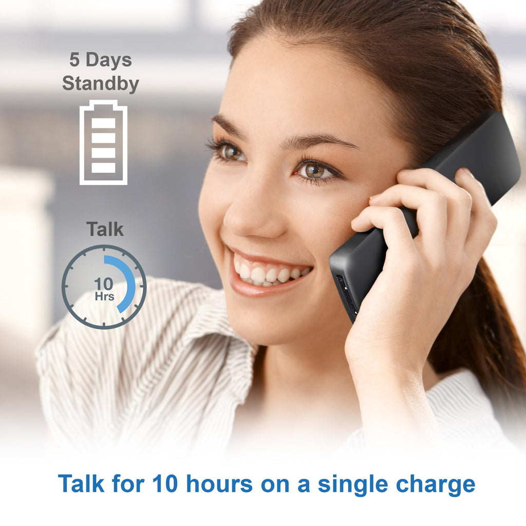 AT&T GL2101 DECT 6.0 Cordless Home Phone with Call Block, Caller ID, Full-Duplex Handset Speakerphone, 2" White Backlit Display, Lighted Keypad (Graphite & Black)