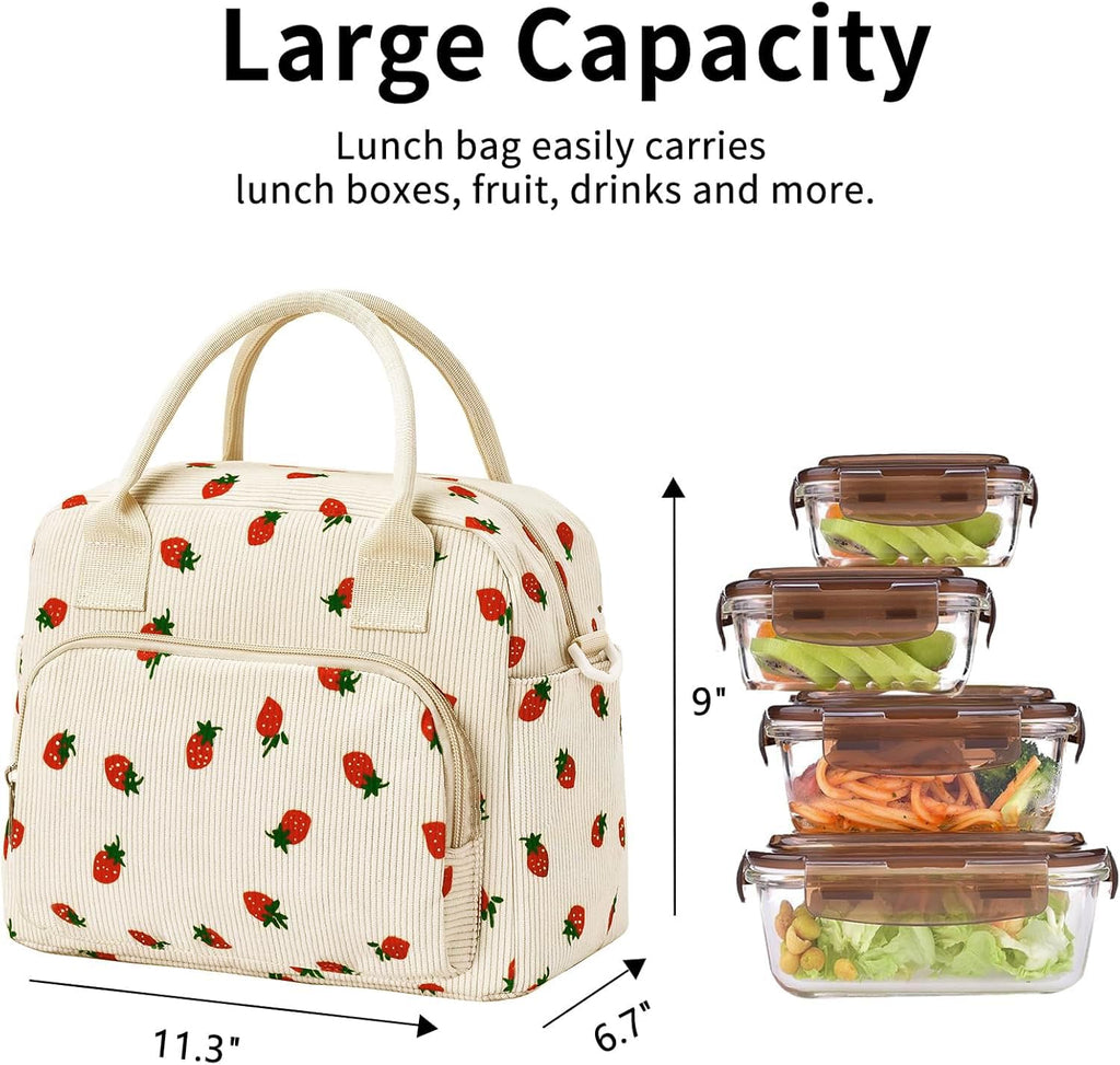 Insulated Lunch Bag for Women Men Large Reusable Lunch Box Adult Leakproof Portable Cooler Tote Bags for Work Picnic
