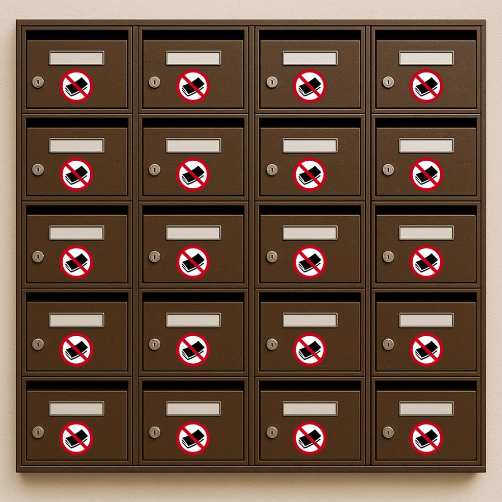 25 Pack/PAQUET DE 25 Autocollants Pas De Publicité Résistant À L'Eau/No JunkMail Mailbox Stickers Water Resistant (Small 2", 25, Count)