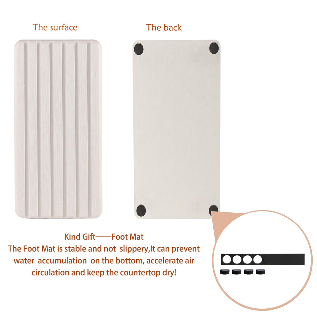 NiuYichee 2 PCS Water Absorbent Diatomite Coasters Rectangle, Grooved Design, Water Absorbing Stone Used for Hand Soaps & Plants & toiletries in The Modern Home