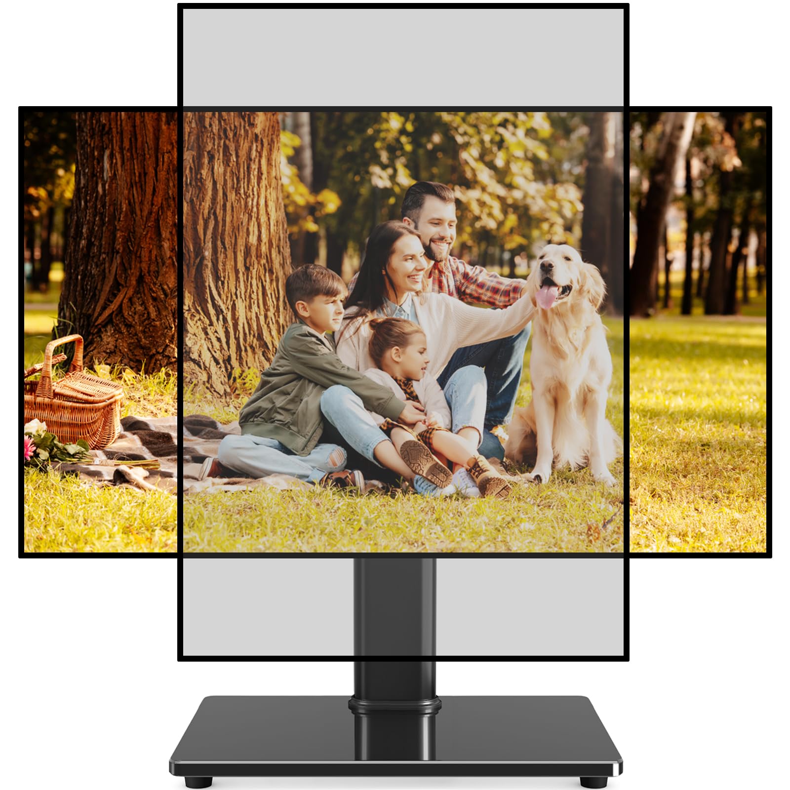 Rfiver Single Monitor Stand for Desk with Swivel/ 5 Height Adjustable, Computer Monitor Riser for 13-32 inch Screens, Hold up to 22 lbs, Max VESA 100 x 100mm for Home Office & Gaming Setup