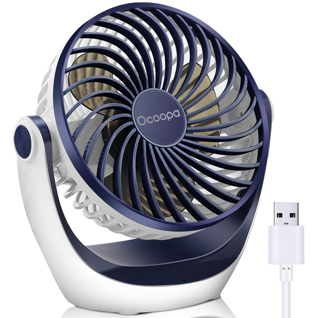OCOOPA Small USB Desk Fan Table Fan 5'' with Strong Airflow & Quiet Operation, Portable Cooling Mini Fan 3 Speed, 360°Rotatable Head for Home Office Bedroom Desktop