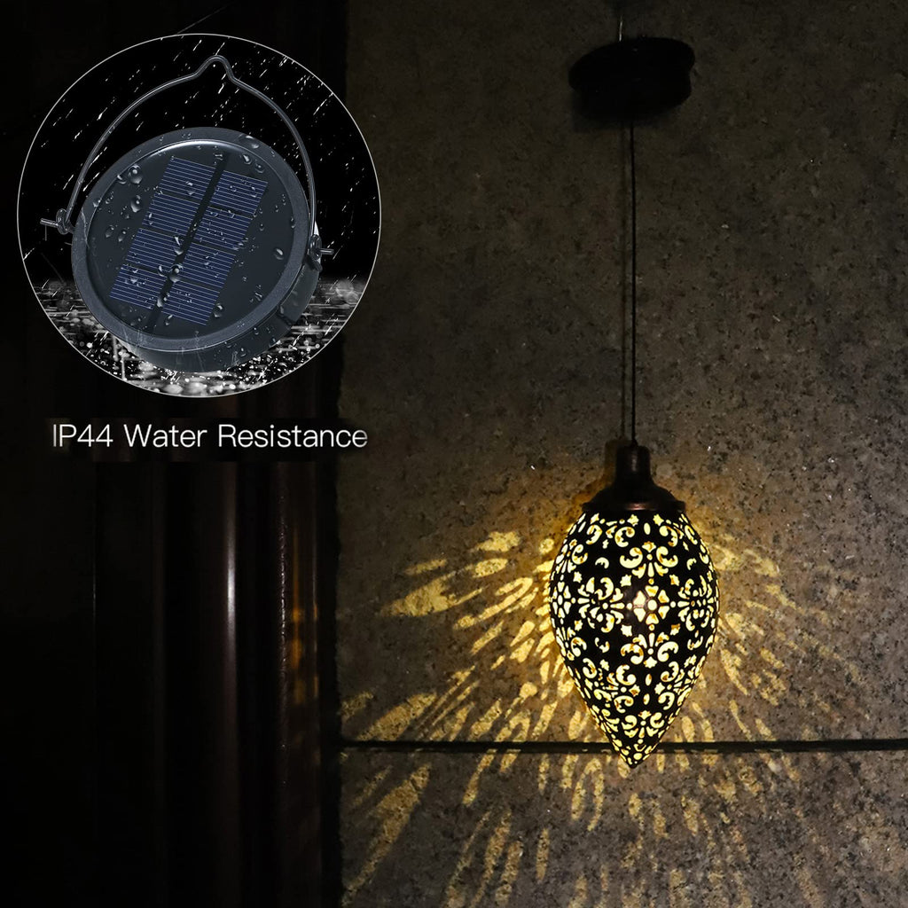 (1 Pack) Tomshine Hanging Solar Light, Solar Garden Lantern Outdoor, Solar Powered LED Lantern Light, Metal Decorative Lamp Waterproof for Outdoor Hanging Decor for Pathway Walkway Garden Yard