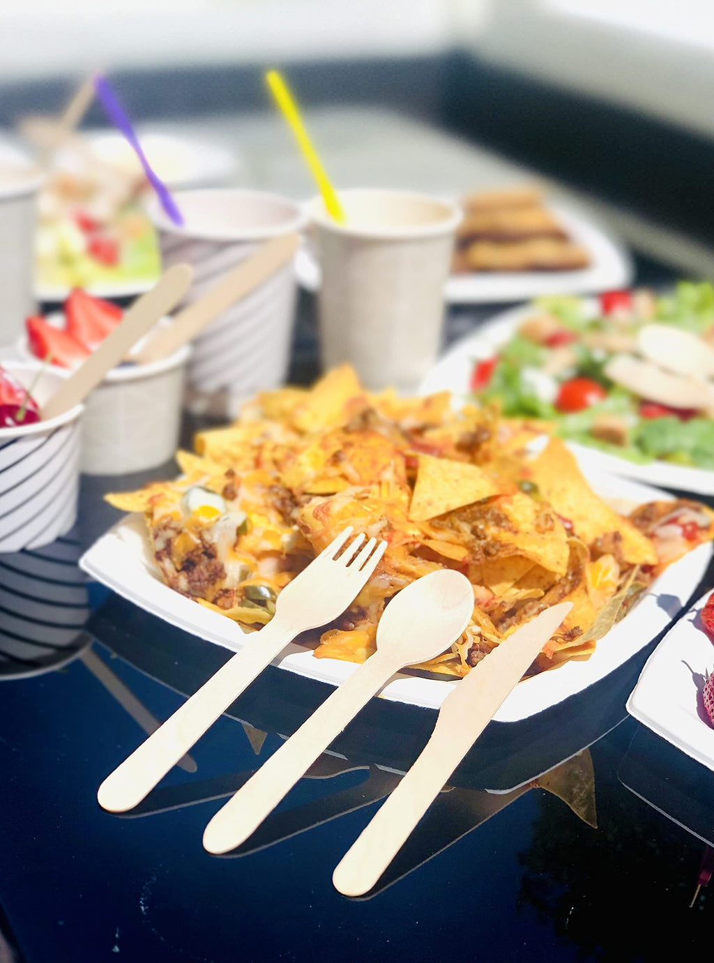 [320 Pack] Disposable Wooden Forks | 6.3" Length, Biodegradable Forks, Compostable Utensils, Eco-Friendly Wood Cutlery by EnvoWise | Alternative to Single Use Plastic Disposable Forks