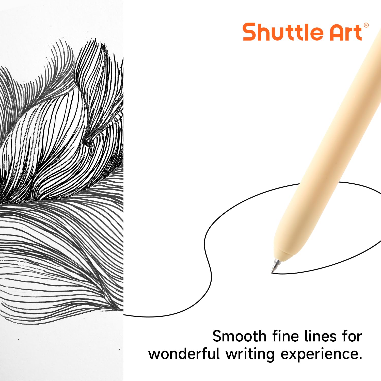 Shuttle Art Retractable Mild Gel Ink Pens, 22 Pack Black Ink Pens, Cute Pens 0.5mm Fine Point Soft Barrel for Writing Journaling Taking Notes School Office Home