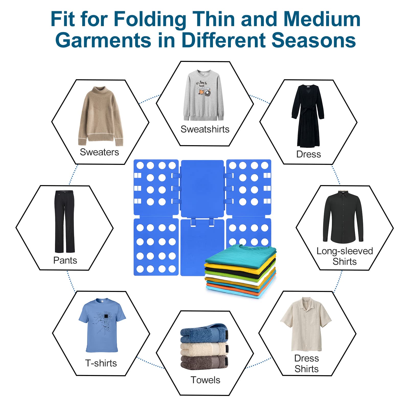 Geniusidea Shirt folding Board Tshirt Folding Board t Shirt Folder Clothes Plastic Laundry Room Organizer