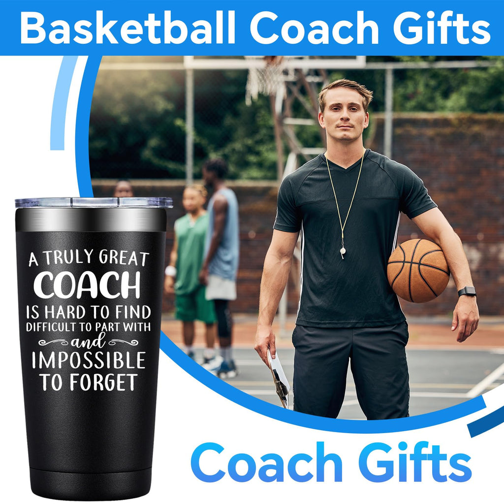 DOEARTE Hockey Coach Gifts - Coach Gifts for Men - A Truly Great Coach is Hard to Find - Volleyball, Soccer, Football, Swim, Basketball Coach Gifts - Coach Tumbler 20oz