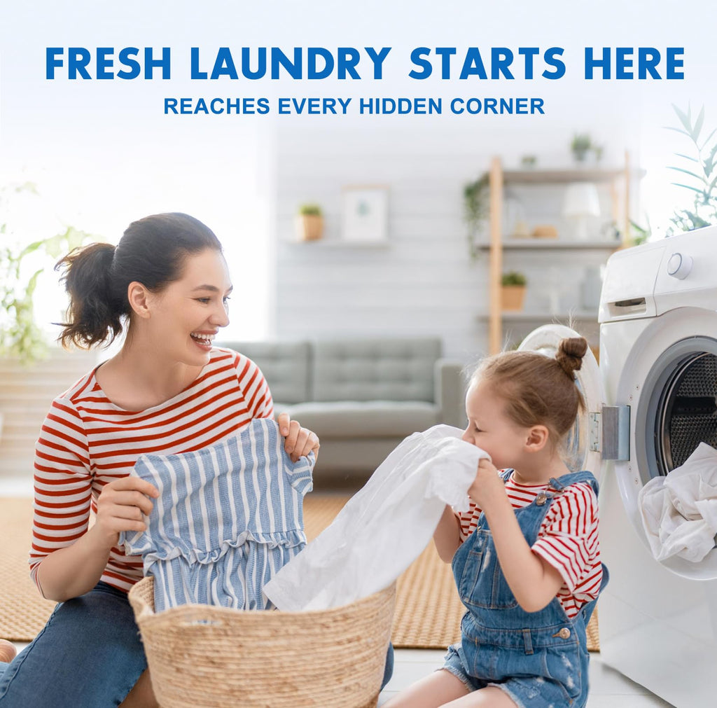 Washing Machine Cleaner Descaler Tablets: 24 Pack Deep Cleaning for Front Loader, Top Load and HE Washer, Septic Safe Eco-Friendly Deodorizer, Clean Drum and Laundry Tub Seal - 1 Year Supply