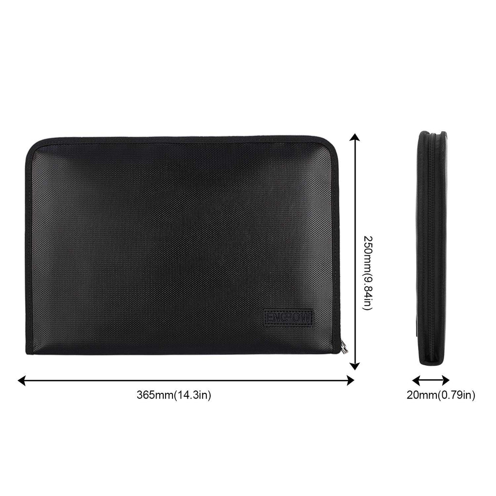 ENGPOW Fireproof File Folder Fireproof Fire and Water Resistant Money Document Bag with A4 Size 13 Pockets Zipper Closure Non-Itchy Silicone Coated Portable Filing Organizer Pouch(14.3" x 9.8")
