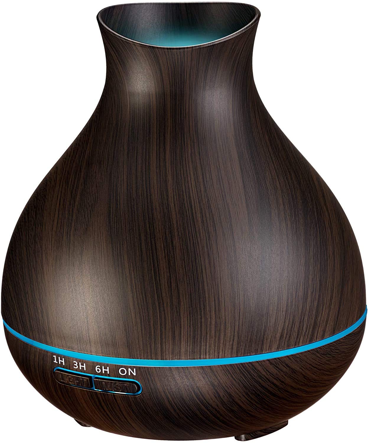 BZseed Aromatherapy Essential Oil Humidifier 550ml 12 Hours High Output for Large Room, Home, Waterless Auto-Off, 7 Color LED Lights Wood Grain Ultrasonic Cool Mist Diffusers,