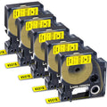 5PK Compatible with Dymo Labeling Tape 45018 S0720580 Black on Yellow Label Cassette 12mm 1/2-inch Compatible for LabelManager 160 280