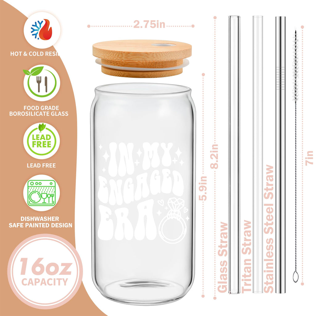 Mozaba Engagement Gift - Cool Engagement Party Gifts - Future Mrs Bride Gifts - Glass Cup