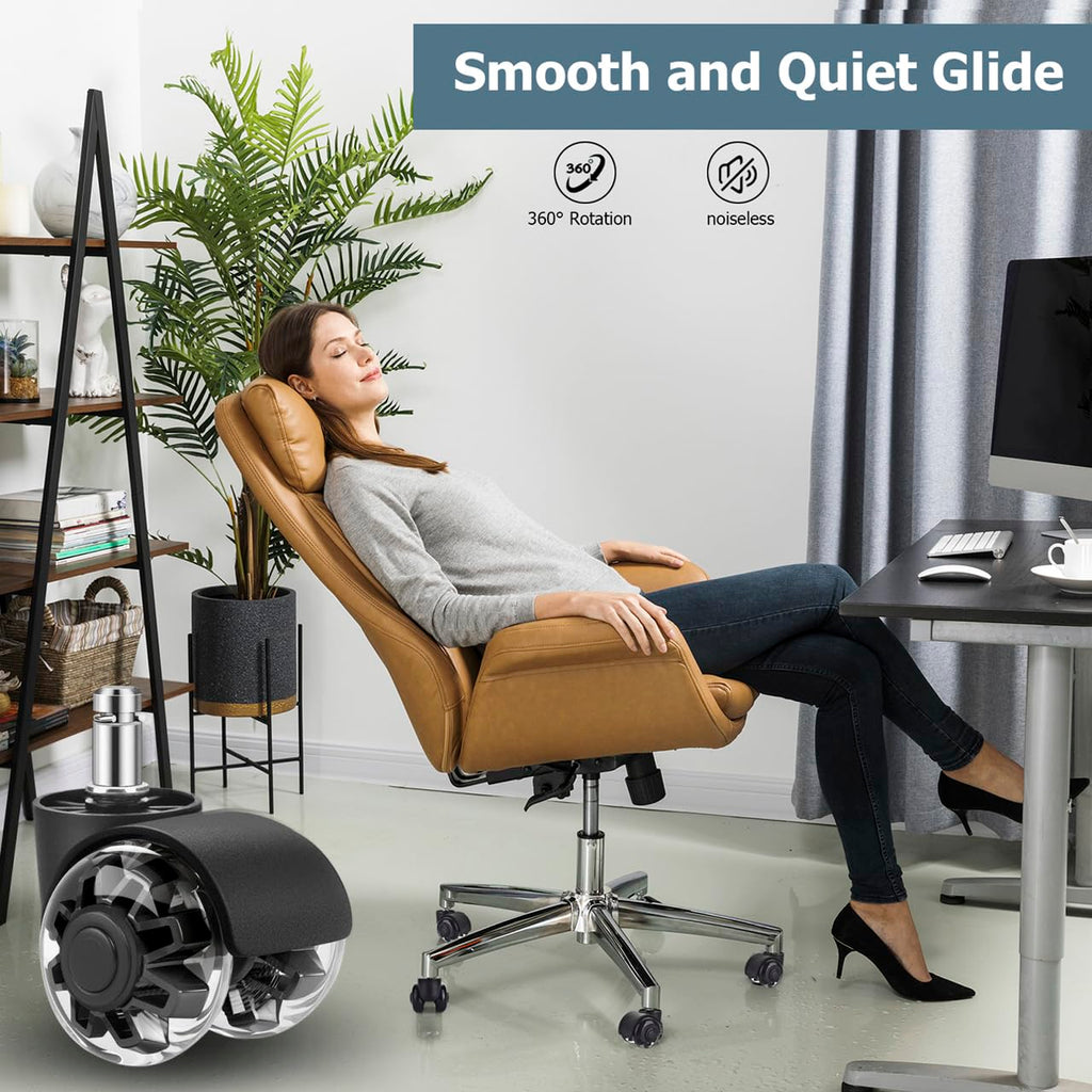 Office Chair Wheels (Set of 5) Replacement for All Hardwood and Carpet Floors,Replace Rolling Office Chair Mat Computer Desk Gaming Home Chair Casters Wheels,Universal Caster Wheels Size 11x22 MM