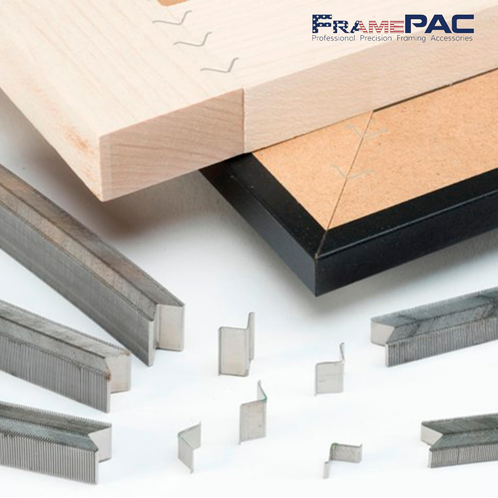 FramePac V Nails for Picture Framing - Ultra Strong - 7mm (1/4 inch) Vnail Wedges for Joining Picture Frame Corners - Hardwood Frames [400 V Nail Pack Loose]