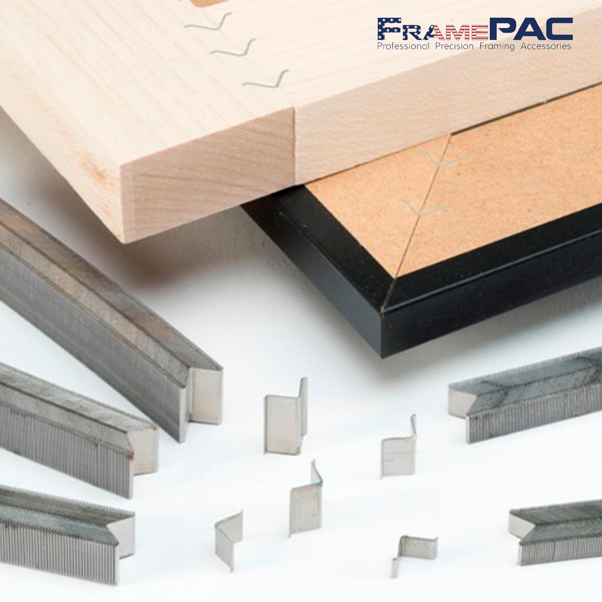 FramePac V Nails for Picture Framing - Ultra Strong - 7mm (1/4 inch) Vnail Wedges for Joining Picture Frame Corners - Hardwood Frames [400 V Nail Pack Loose]
