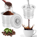 2Pack Reusable K Cups and Coffee Pods with Mesh for Ninja PB051 & CFP101/PB041, 304 Stainless Steel Reusable K Pod Permanent K Cups Compatible with Ninja Coffee Maker Accessories