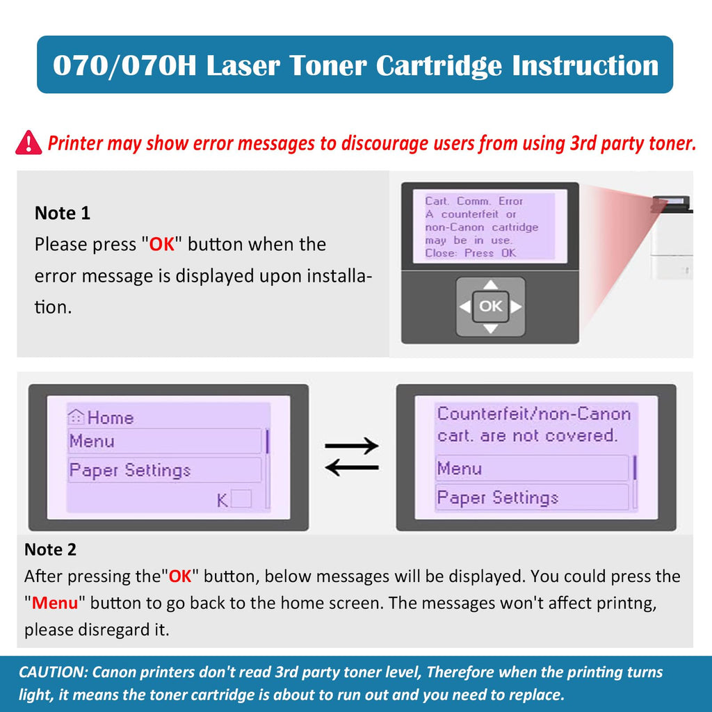Aseker Compatible 070 Toner Cartridge 5639C001 Replacement for Canon 070 / 070H Work with ImageCLASS MF460 MF465dw MF462dw LBP240 LBP246dw LBP247dw Printers Standard Capacity 3000 Pages (Black x 1)