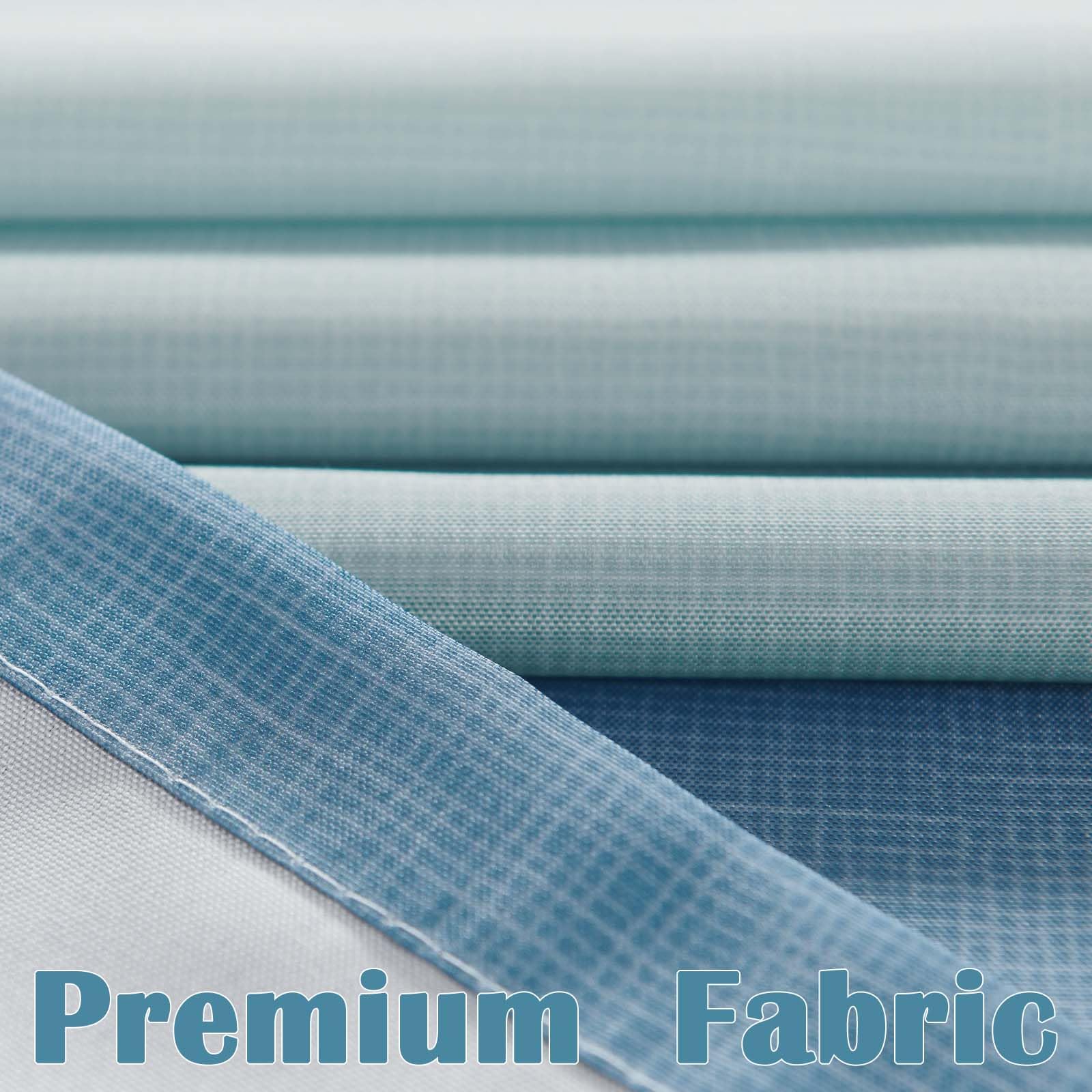 jinchan Ombre Ocean Blue Striped Shower Curtain Waterproof Fabric Shower Curtains for Bathroom Gradual Color Minimalist Design Modern Neutral Luxury with 12 Hooks 70x72 Inches