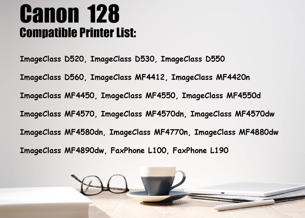 Ultra Toner® Compatible Replacement for Canon 128 Black Toner Cartridge CRG-128 ImageClass D520 D530 D550 D560 MF4450 MF4550 MF4570dw MF4580dn MF4770n MF4880dw MF4890dw FaxPhone L100 L190 (1PK)