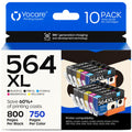 564XL 10-Pack Ink Cartridges Compatible for 564 XL Combo Pack Ink Replacement for Photosmart 5520 6520 7510 7520 DeskJet 3520 Premium C309A C410A Printer(BK/C/M/Y)
