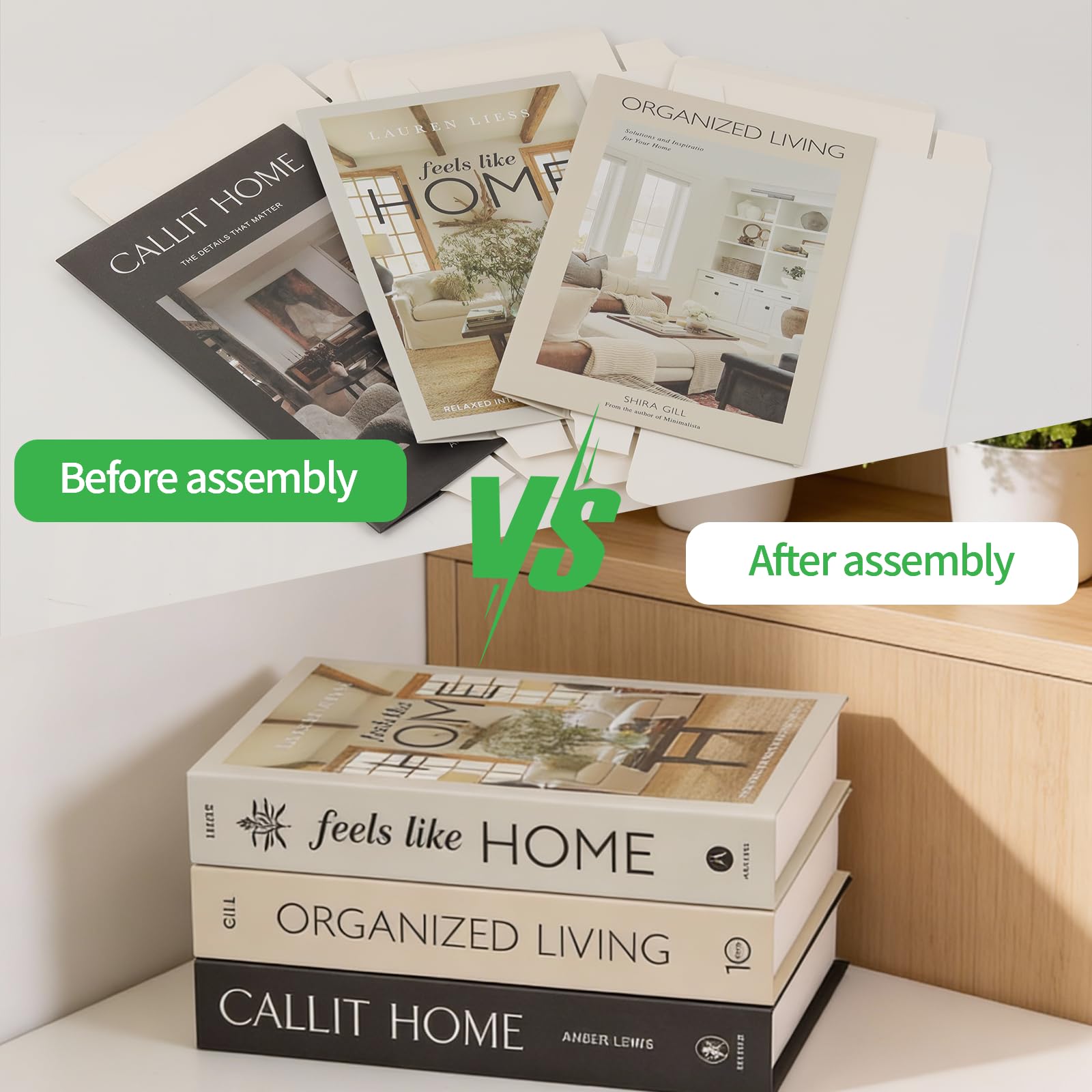 3 pcs Fashion Decorative Books Set for Home Decor,Aesthetic Fake Books for Decoration,Modern Faux Books,Perfect for Coffee Tables,Bookshelves,Room Accents,Entryway,Mantle,Nightstand,Display Props