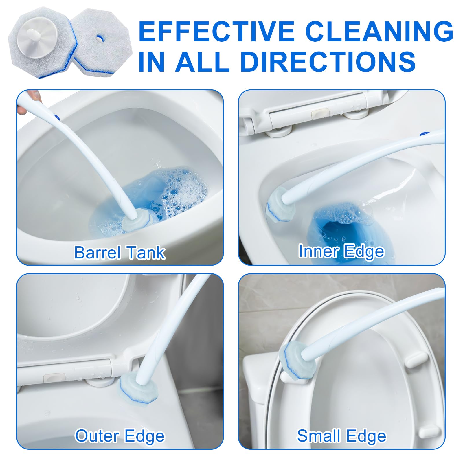 30 Count Toilet Wand Refills for Clorox, Disposable Toilet Brush Compatible with Clorox ToiletWand Cleaning System, Upgrade Fiber Bowl Cleaner Brush for Closestool Cleaning