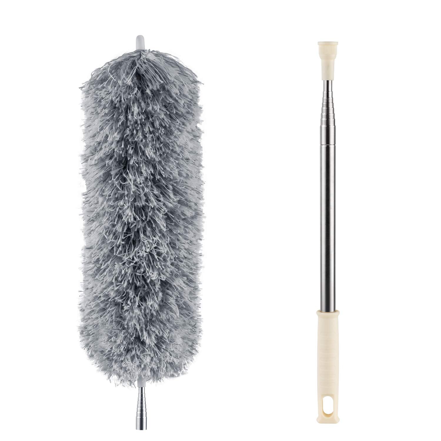 Microfiber Duster for Cleaning with Telescoping Extension Pole(Max 100''),Extendable Duster with Scratch-Resistant Cover,Washable Lint Free Dusters for Cleaning Ceiling Fan,High Ceiling,Cobwebs,Blinds