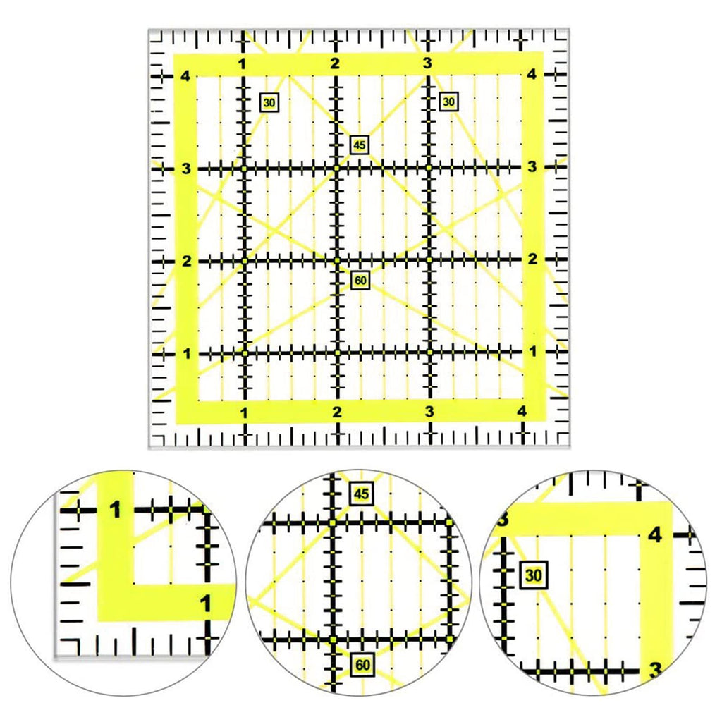 8 Pack Acrylic Quilting Ruler, Square Transparent Fabric Quilter Ruler with Double-Colored Grid Lines.Clear Sewing and Ironing Rulers for Precision Cutting and Easy Sewing