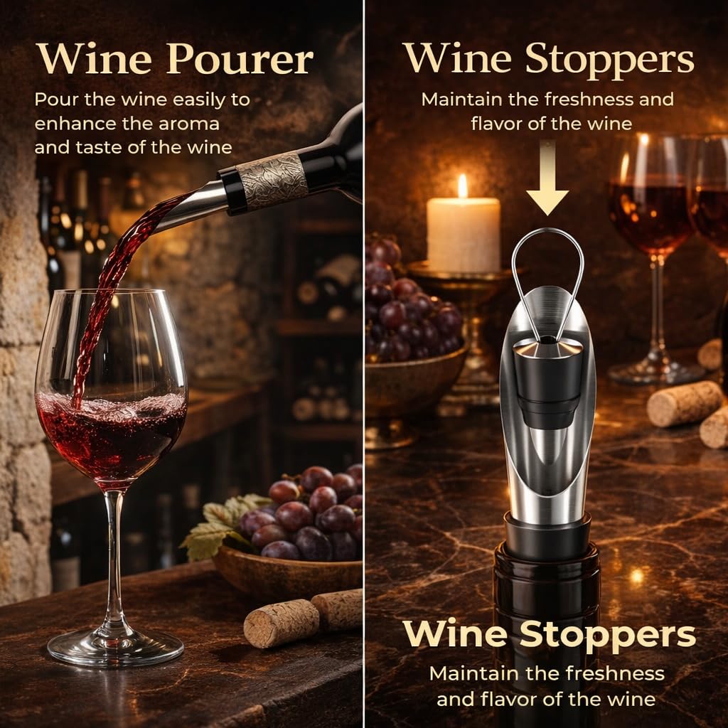 BLUEALCHEMY Electric Wine Opener – Rechargeable Cordless Automatic Wine Bottle Opener with One-Touch Cork Removal, Perfect for Home, Kitchen, Bar & Gift for Men